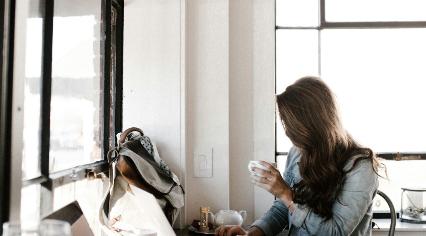 Woman working at a coffee shop